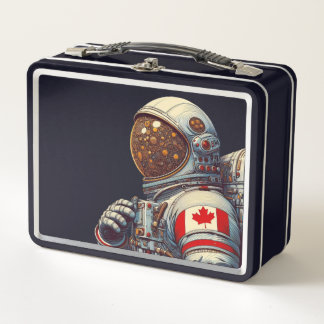 Canadian Astronaut in Deep Space Metal Lunch Box