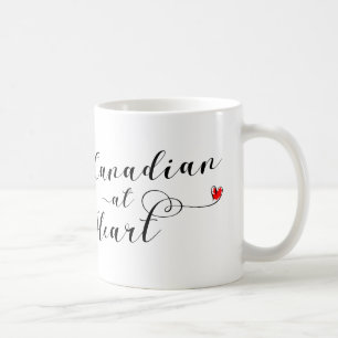 Canadian At Heart Mug, Canada Coffee Mug