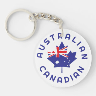 Canadian Australian Roots Key Ring