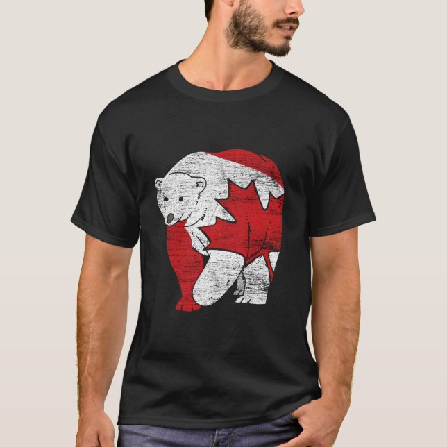 Canadian Bear Maple Leaf Canada T-Shirt (Front)