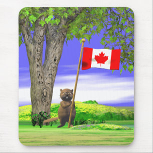 Canadian Beaver and Flag Mouse Mat