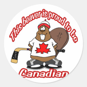 Canadian Beaver Classic Round Sticker