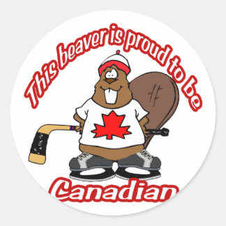 Canadian Beaver Classic Round Sticker