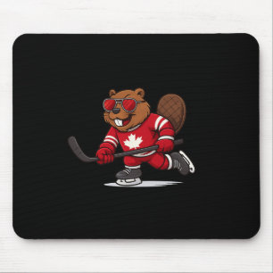 Canadian Beaver Hockey Symbol Flag Shirt 1st July  Mouse Mat