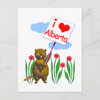 Canadian Beaver Loves Alberta Postcard