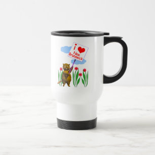 Canadian Beaver Loves New Brunswick Travel Mug