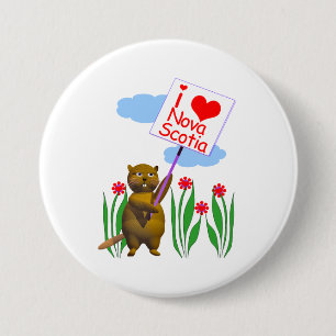 Canadian Beaver Loves Nova Scotia 7.5 Cm Round Badge