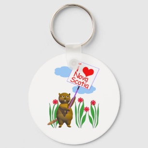 Canadian Beaver Loves Nova Scotia Key Ring