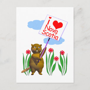 Canadian Beaver Loves Nova Scotia Postcard