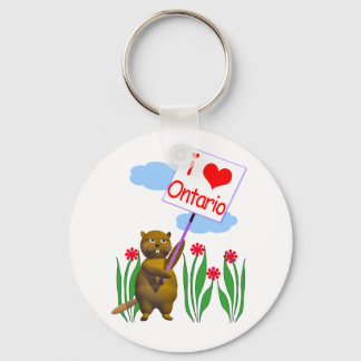 Canadian Beaver Loves Ontario Key Ring