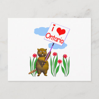 Canadian Beaver Loves Ontario Postcard