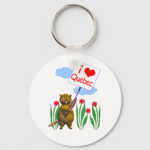 Canadian Beaver Loves Quebec Key Ring