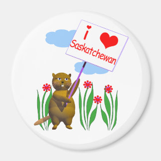 Canadian Beaver Loves Saskatchewan Magnet