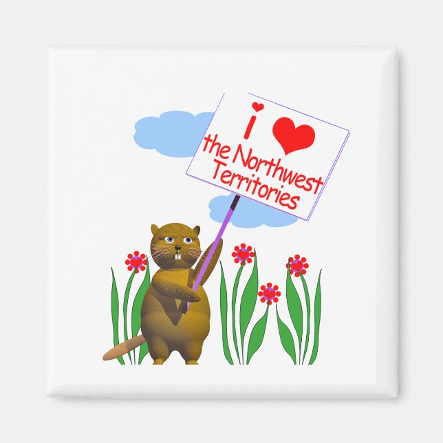 Canadian Beaver Loves the Northwest Territories Magnet (Front)