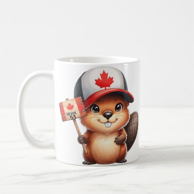 Canadian Beaver Never 51 Coffee Mug (Left)
