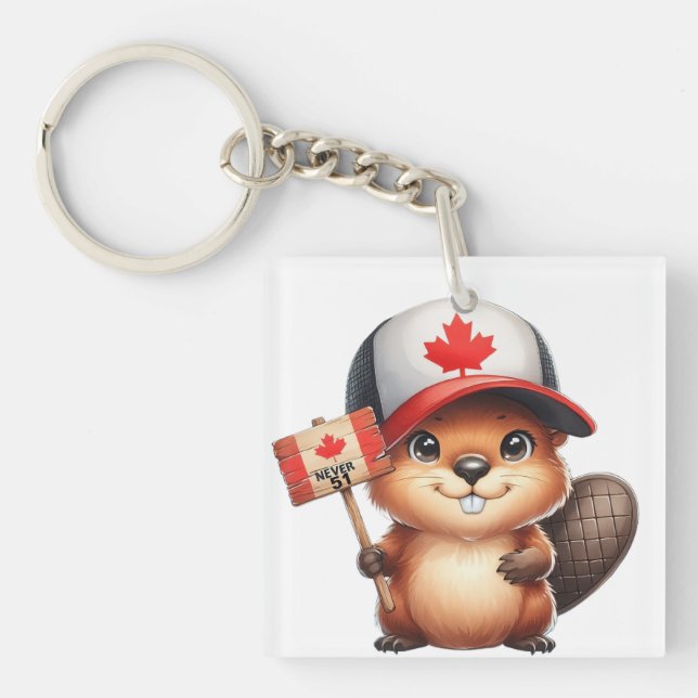 Canadian Beaver Never 51 Key Ring (Front)