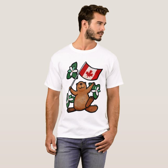 Canadian Beaver T-shirt Gift for Canadian Canada (Front Full)