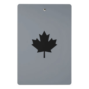 Canadian Black Maple Leaf Decor Mini Clipboard