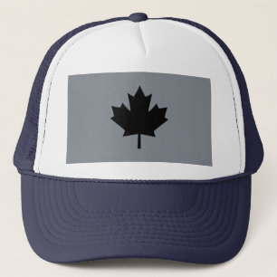 Canadian Black Maple Leaf Design Trucker Hat