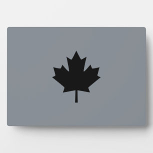 Canadian Black Maple Leaf Graphic Plaque