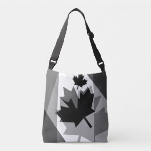 Canadian Black Maple Leaf Layered Style CANADA Crossbody Bag