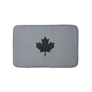 Canadian Black Maple Leaf Style Bath Mat