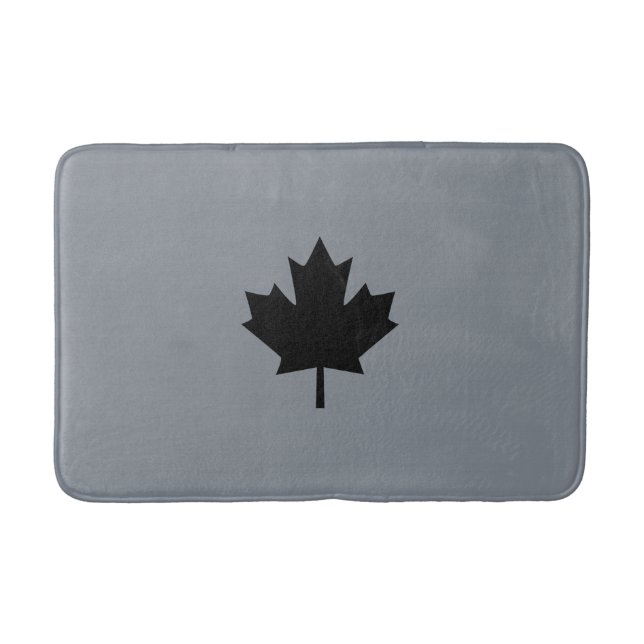 Canadian Black Maple Leaf Style Bath Mat (Front)
