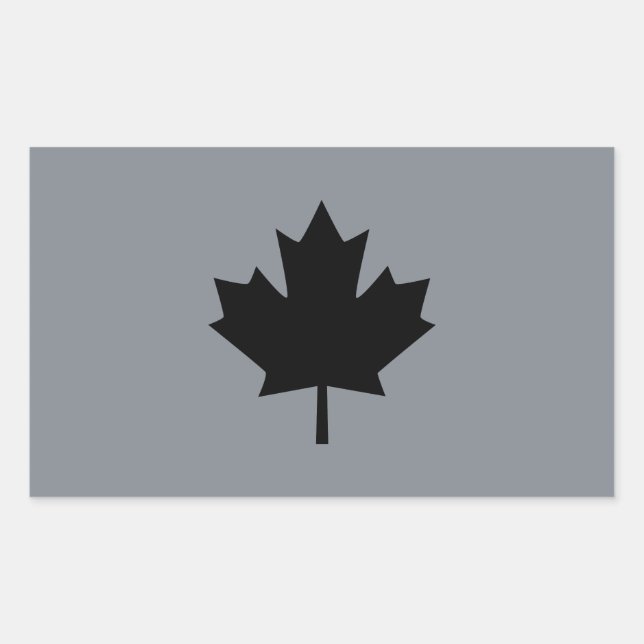 Canadian Black Maple Leaf Style Rectangular Sticker (Front)