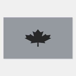 Canadian Black Maple Leaf Style Rectangular Sticker