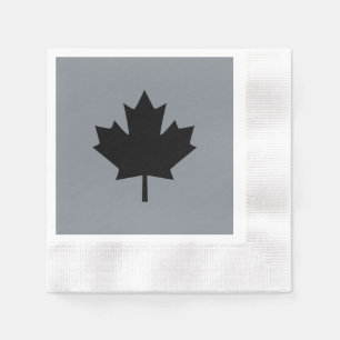 Canadian Black Maple Leaf Symbol Napkin