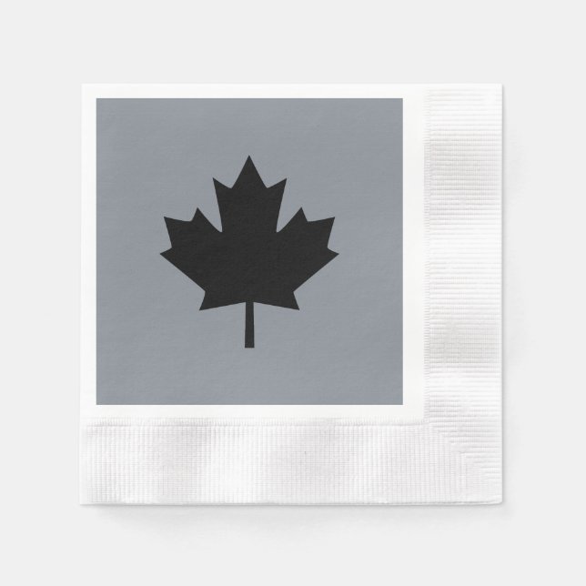 Canadian Black Maple Leaf Symbol Napkin (Front)