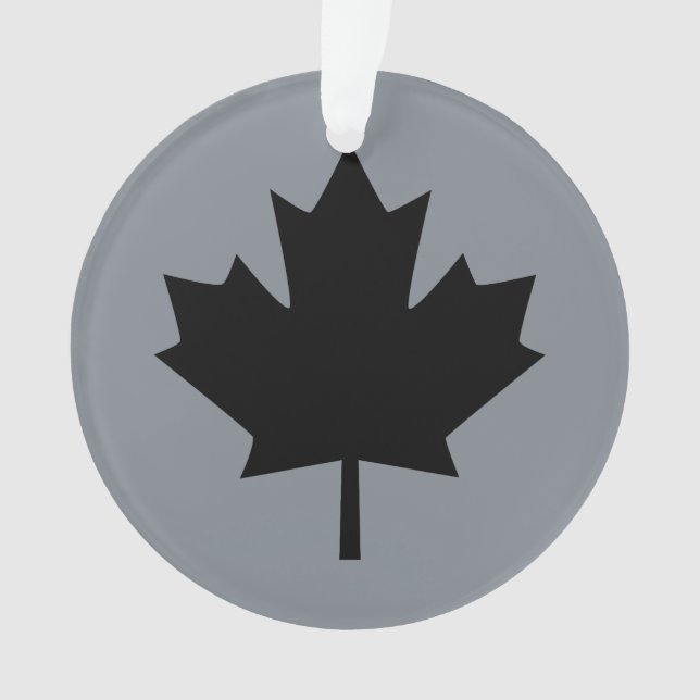 Canadian Black Maple Leaf Symbol Ornament (Front)