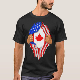 Canadian Blood Inside Me  Canada Flag T-Shirt
