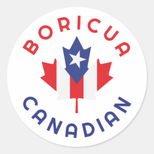 Canadian Boricua Roots Classic Round Sticker