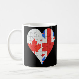 Canadian British Flag Heart  Coffee Mug