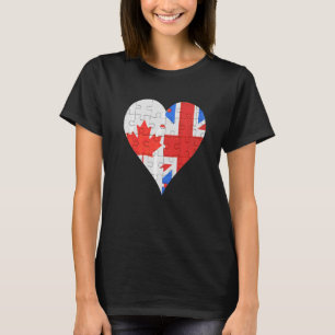 Canadian British Flag Heart T-Shirt