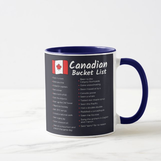 Canadian Bucket List  Mug (Right)