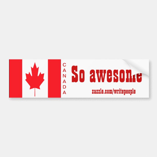 canadian bumper stickers-so awesome sticker (Front)