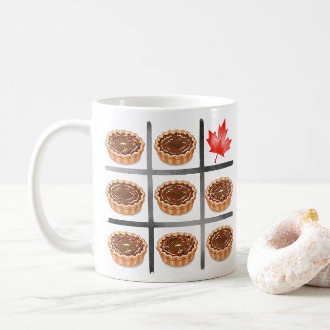 Canadian Butter Tart with our without raisins Fun Coffee Mug (With Donut)