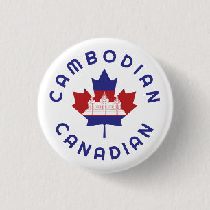 Canadian Cambodian  Roots 3 Cm Round Badge