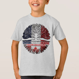 Canadian Canada French France Tree Roots Flag T-Shirt