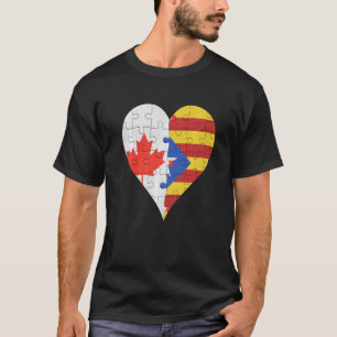 Canadian Catalan Flag Heart T-Shirt