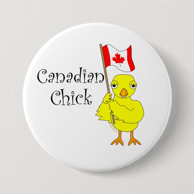Canadian Chick 7.5 Cm Round Badge (Front)