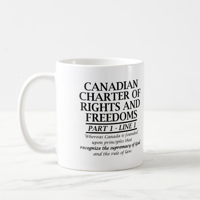 Canadian Christian Canada Charter Freedom Religion Coffee Mug (Left)