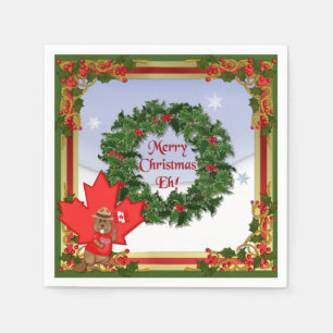 Canadian Christmas Napkin