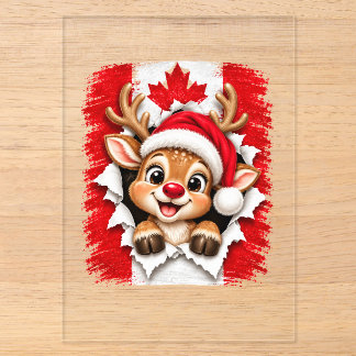 Canadian Christmas Reindeer Acrylic Invitations