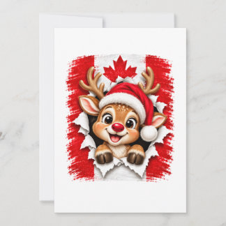 Canadian Christmas Reindeer Card