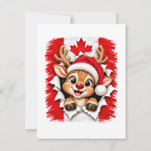 Canadian Christmas Reindeer Invitation