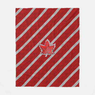 Canadian Chrome Maple Leaf on Carbon Fibre Styles Fleece Blanket