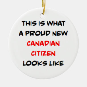 canadian citizen, proud new ceramic tree decoration